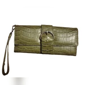 28. New wallet Green Faux Leather Crocodile Clutch Organizer HATO HASI brand